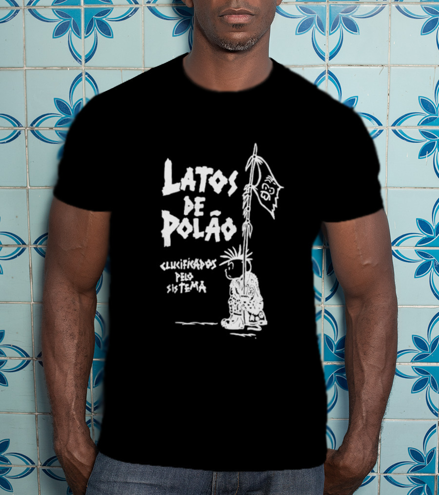 Latos De Polão Clucificados Pelo Sistema 89 Flag Cartoon Drawing T-Shirt