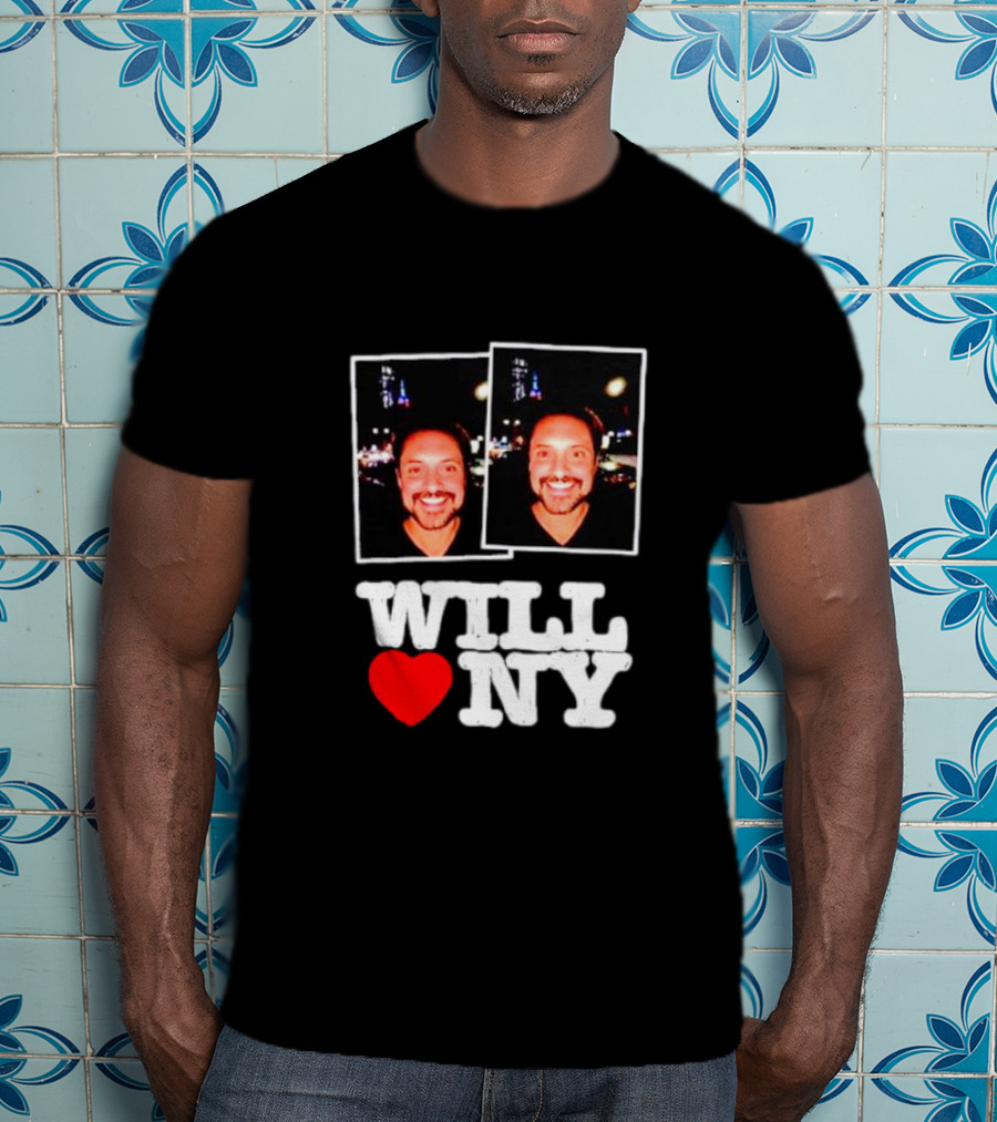 WILL ❤️ NY Double Photo Smiling Face T-Shirt