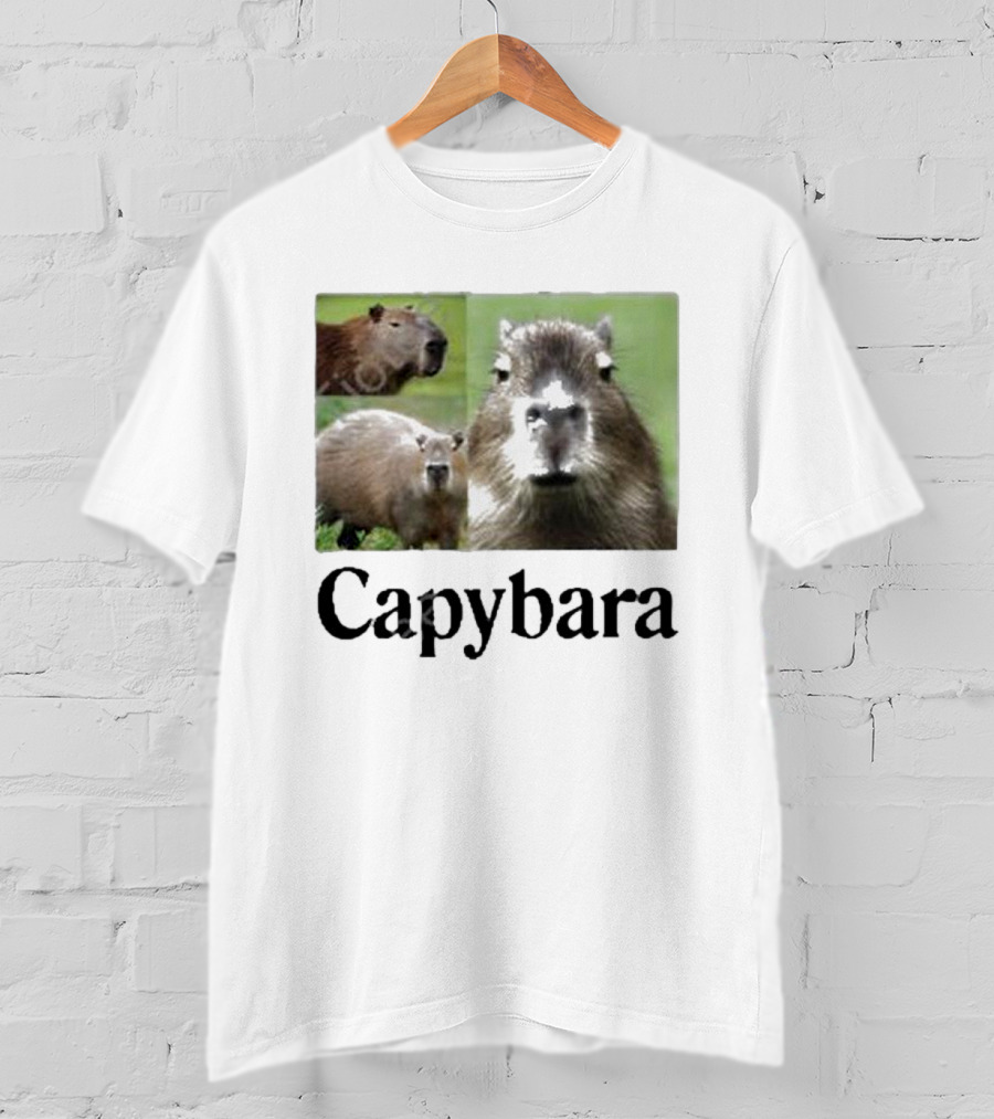 At The Moment Shop Capybara Trio Close-Up T-Shirt