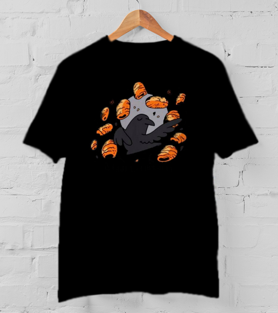 Crow Surrounded By Pain Au Chocolat T-Shirt