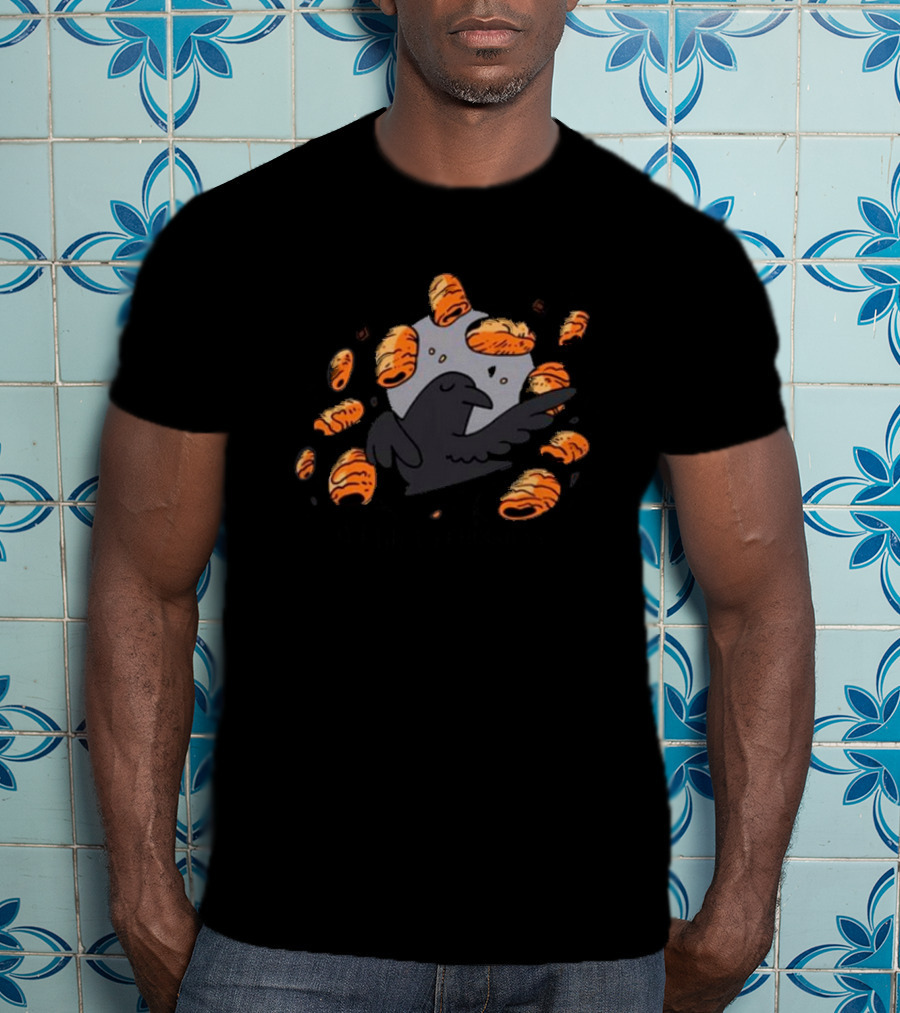 Crow Surrounded By Pain Au Chocolat T-Shirt