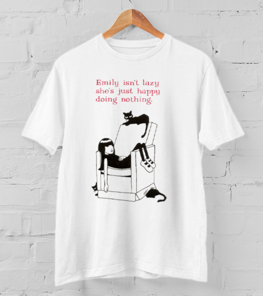 Emily Isn’t Lazy She’s Just Happy Doing Nothing Chair And Cat T-Shirt