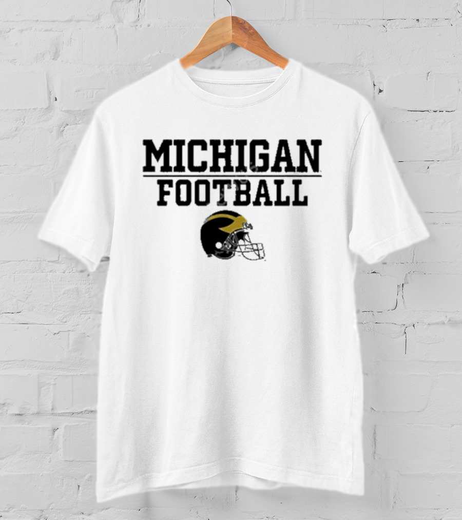 Mden Michigan Football Helmet T-Shirt