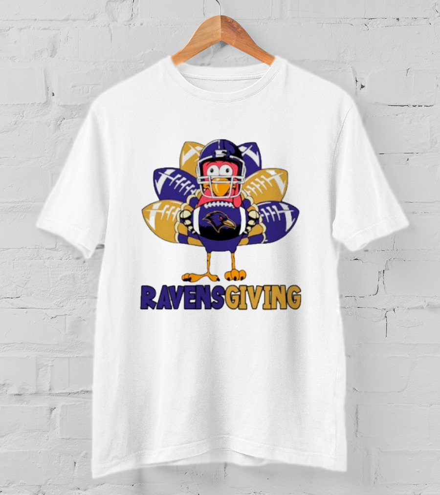 Ravensgiving Thanksgiving Baltimore Ravens Turkey Football T-Shirt