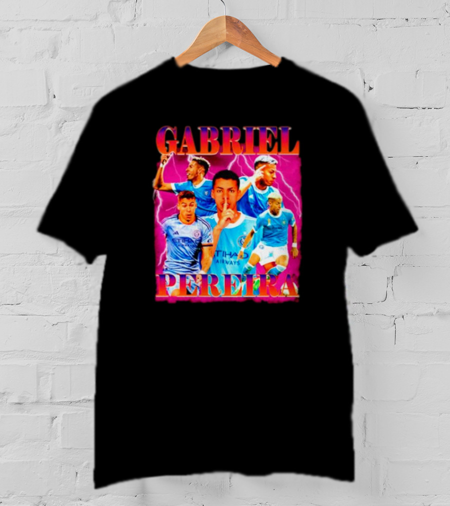 GABRIEL PEREIRA NYCFC Soccer Lightning Collage T-Shirt