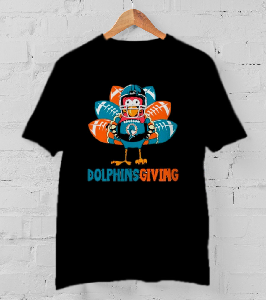 Dolphinsgiving Miami Dolphins Thanksgiving Turkey Football T-Shirt