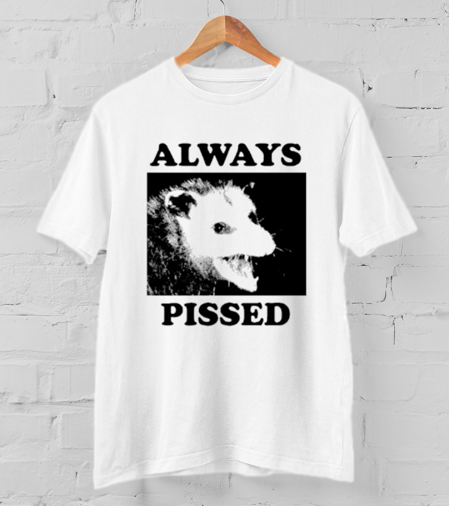 Opossum Always Pissed Black-and-White T-Shirt