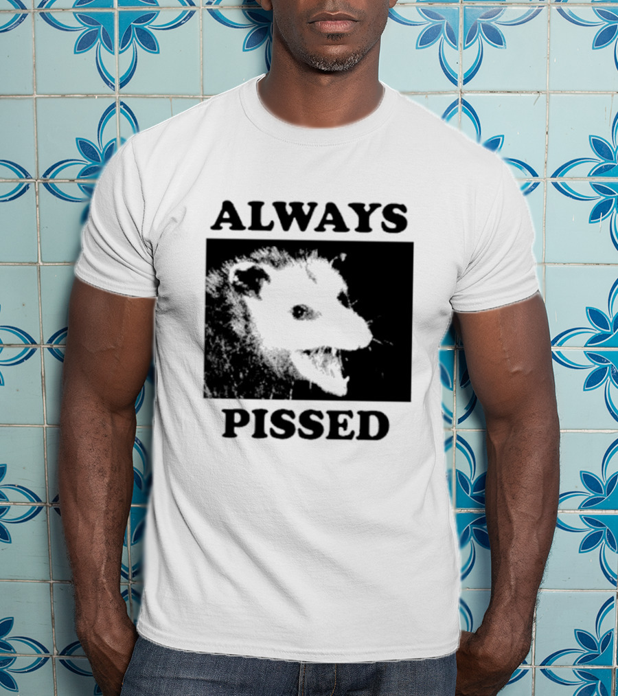 Opossum Always Pissed Black-and-White T-Shirt