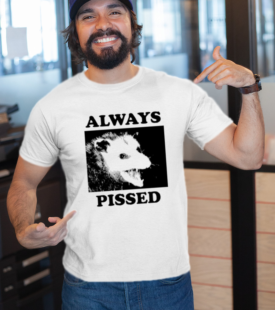 Opossum Always Pissed Black-and-White T-Shirt