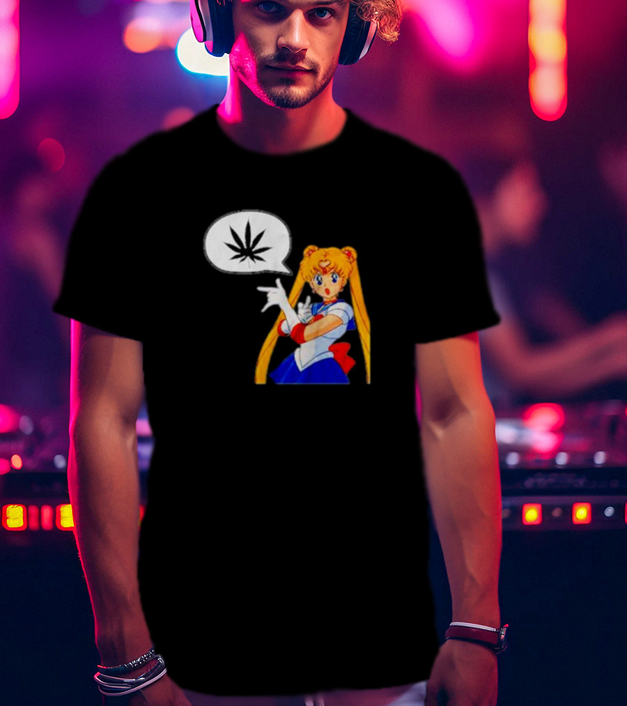 Sailor Moon Marijuana Speech Bubble Iconic Character T-Shirt