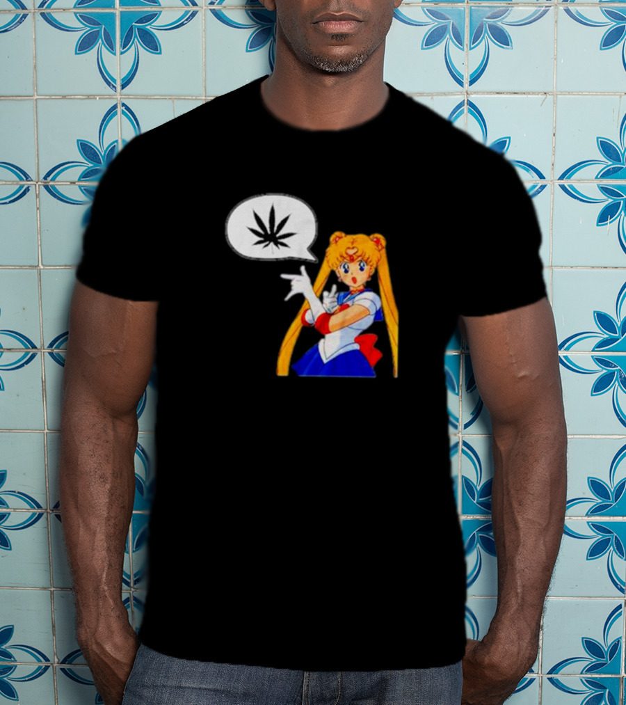 Sailor Moon Marijuana Speech Bubble Iconic Character T-Shirt