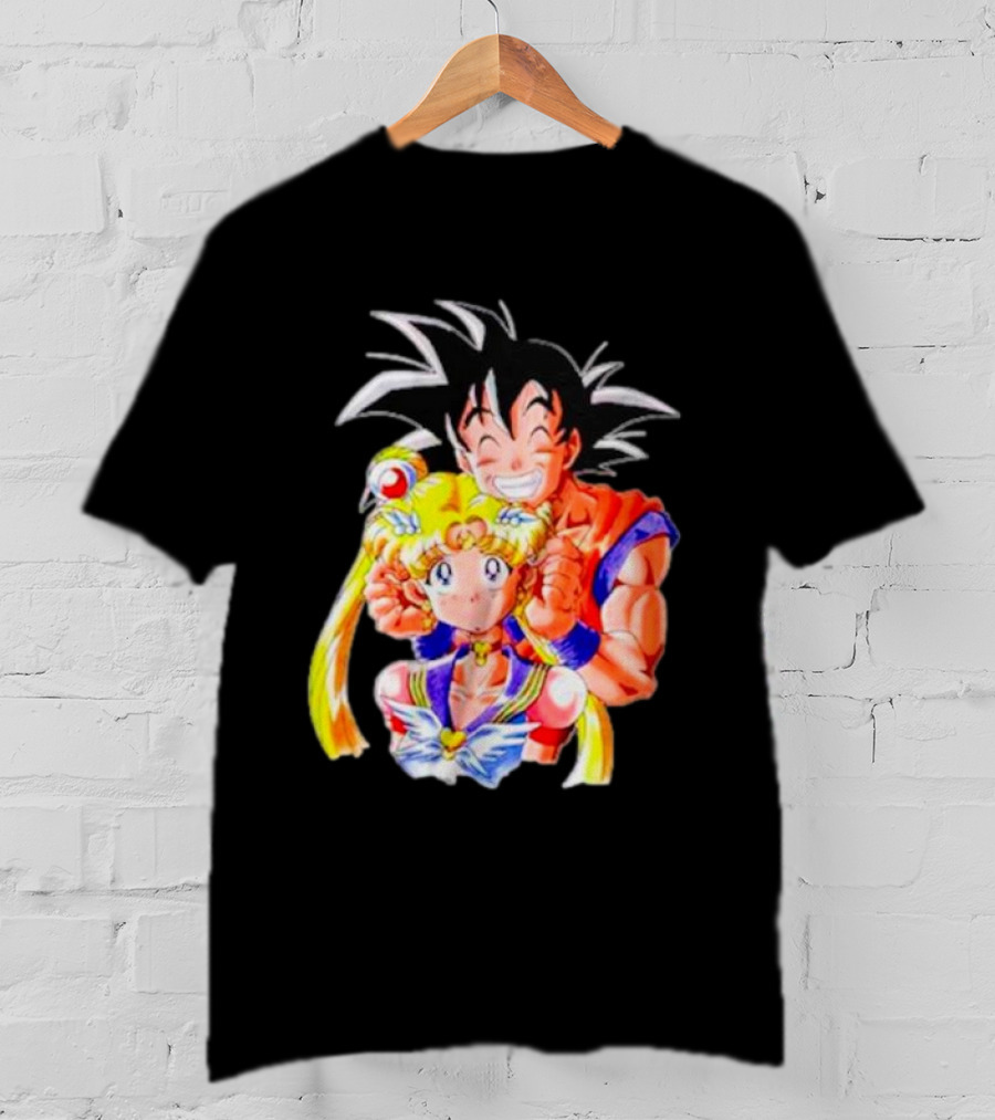 Sailor Moon And Goku Crossover Fusion Character Collaboration T-Shirt
