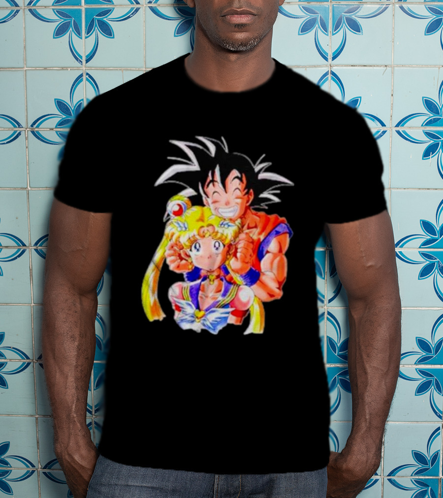 Sailor Moon And Goku Crossover Fusion Character Collaboration T-Shirt