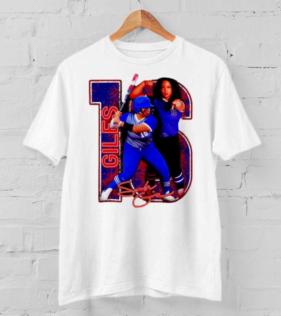 Giles 16 Softball Players Signature Sam Lodge Jessup T-Shirt