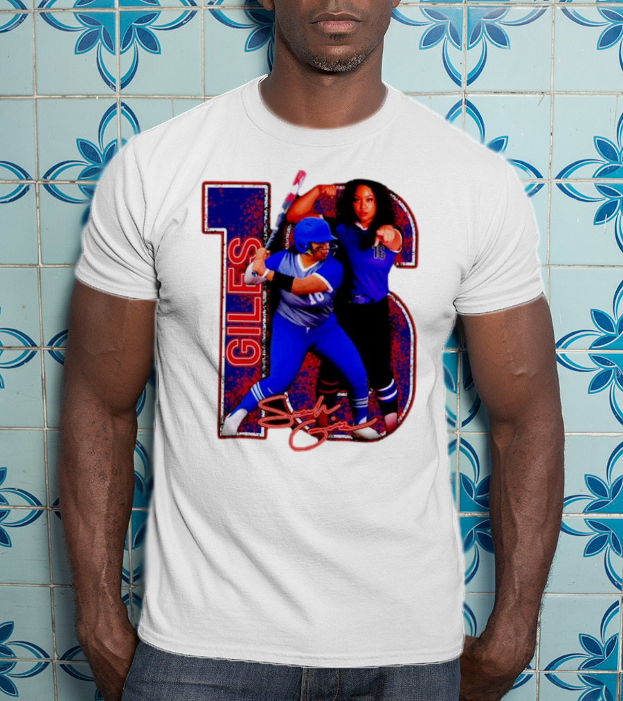 Giles 16 Softball Players Signature Sam Lodge Jessup T-Shirt
