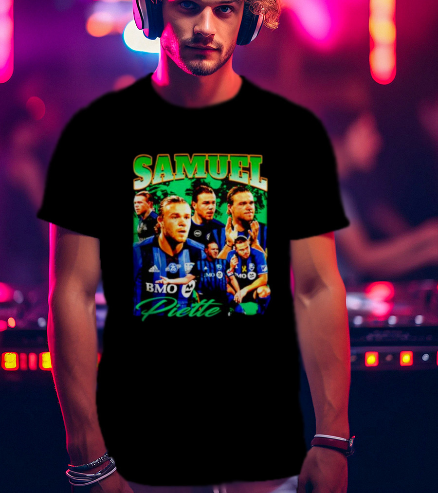 Samuel Piette Soccer Montage BMO Blue Jersey T-Shirt
