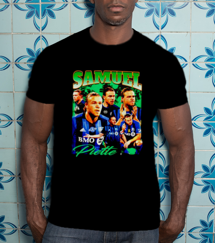 Samuel Piette Soccer Montage BMO Blue Jersey T-Shirt
