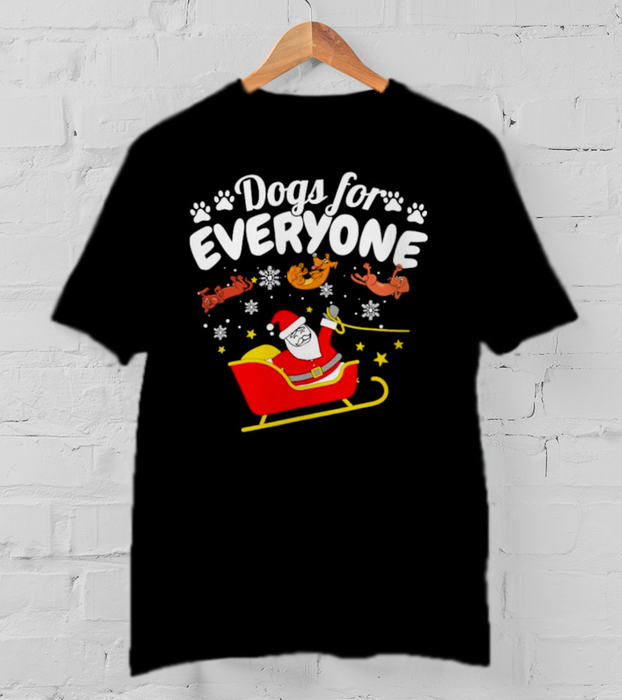 Dogs For Everyone Santa Claus Funny Christmas T-Shirt
