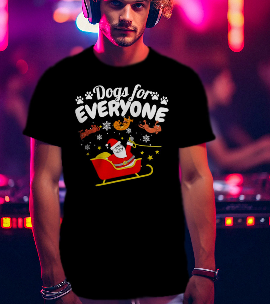 Dogs For Everyone Santa Claus Funny Christmas T-Shirt