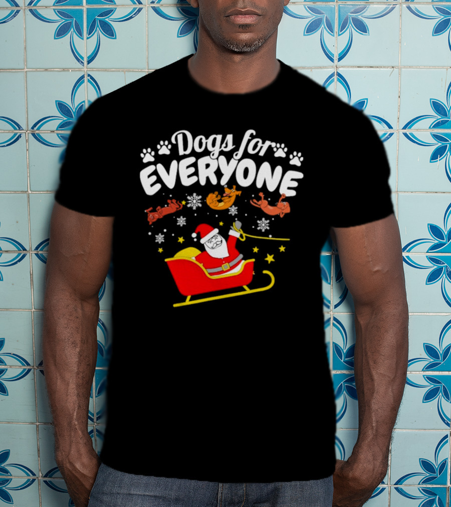 Dogs For Everyone Santa Claus Funny Christmas T-Shirt