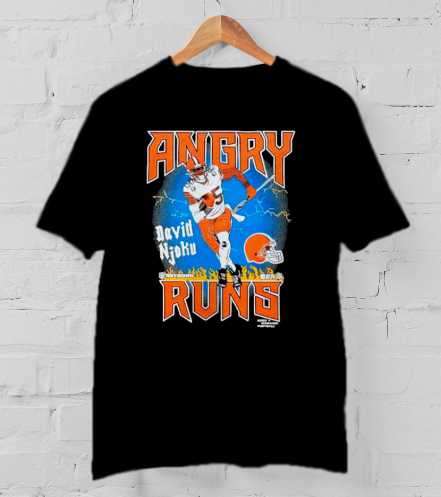 Angry Runs David Njoku Cleveland Browns Football T-Shirt
