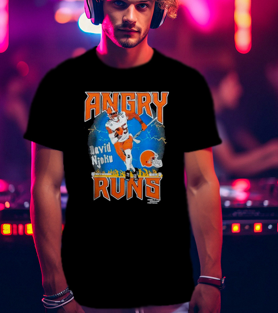 Angry Runs David Njoku Cleveland Browns Football T-Shirt