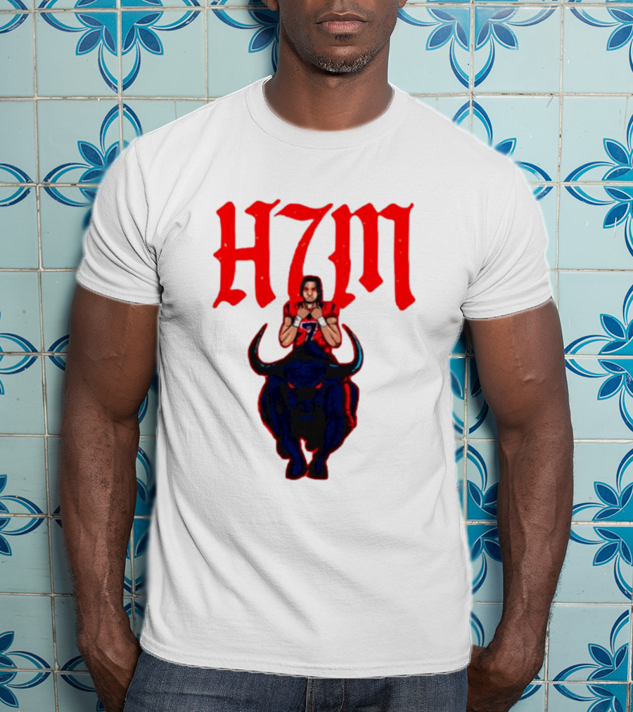 H7M CJ Stroud Houston Texans Bull T-Shirt