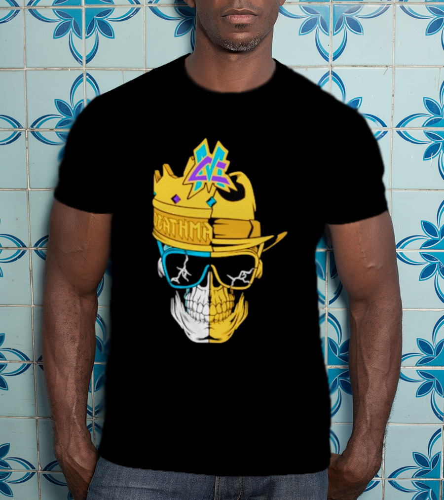 Matt Cardona Deathmatch God Crowned Skull With Sunglasses And Crown Split T-Shirt