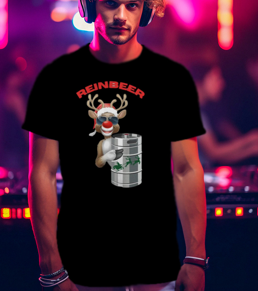 Reinbeer Reindeer Santa Funny Christmas Keg T-Shirt