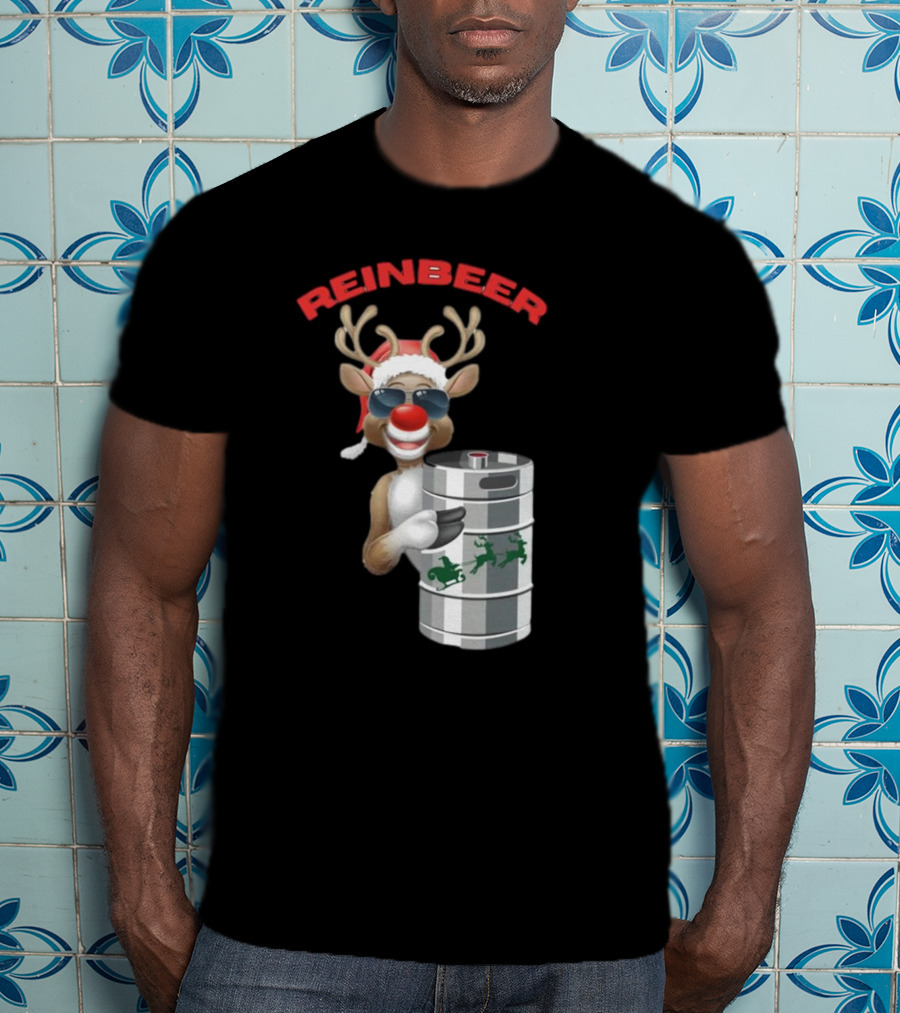 Reinbeer Reindeer Santa Funny Christmas Keg T-Shirt