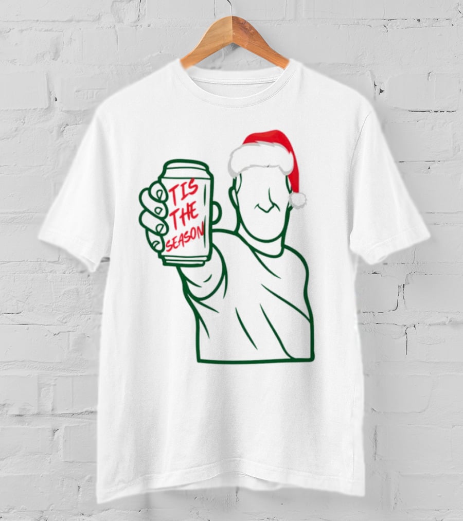 Tis The Season Beer Santa Hat Cheers T-Shirt