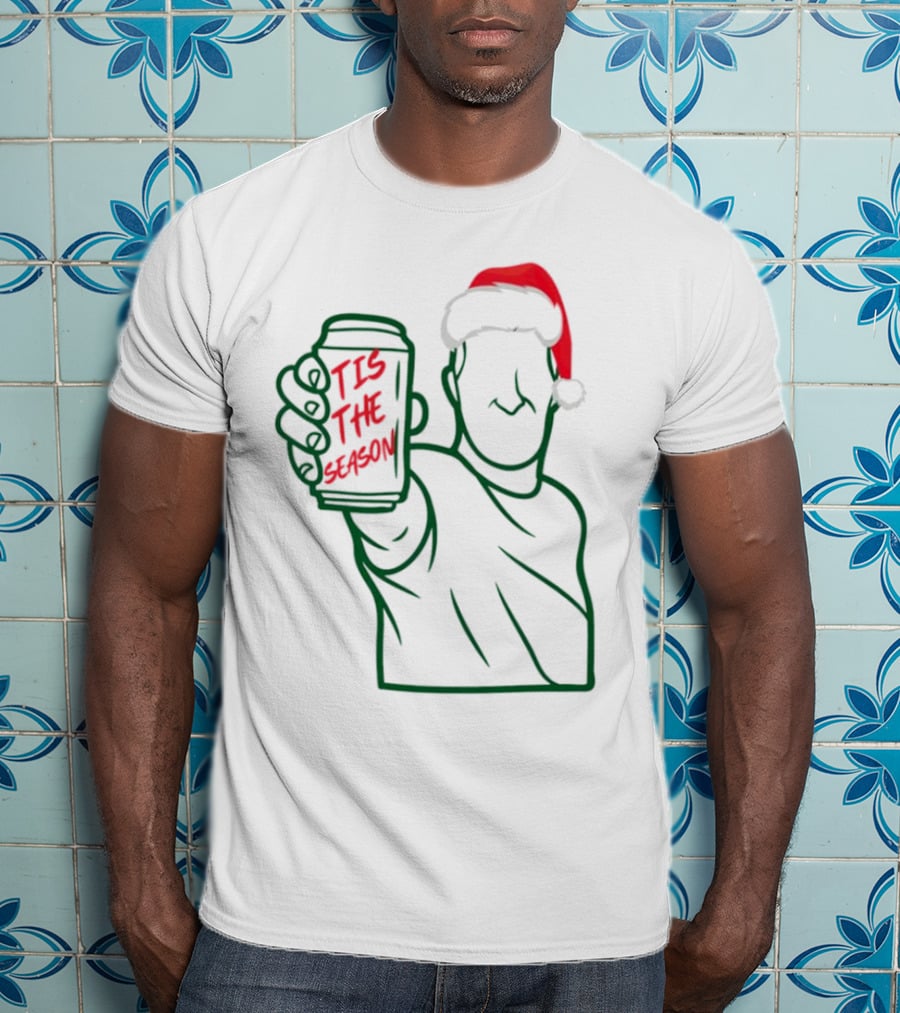 Tis The Season Beer Santa Hat Cheers T-Shirt