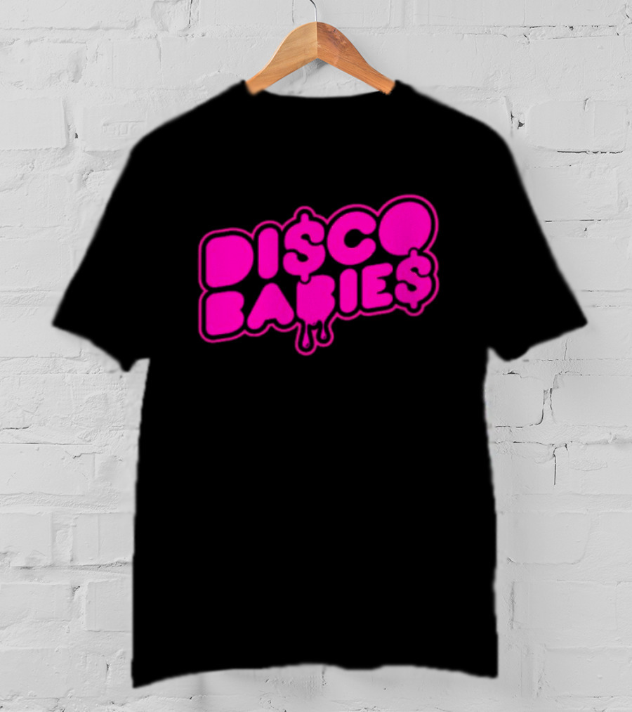 Disco Babies Neon Pink Dripping Dollar Sign Remix T-Shirt