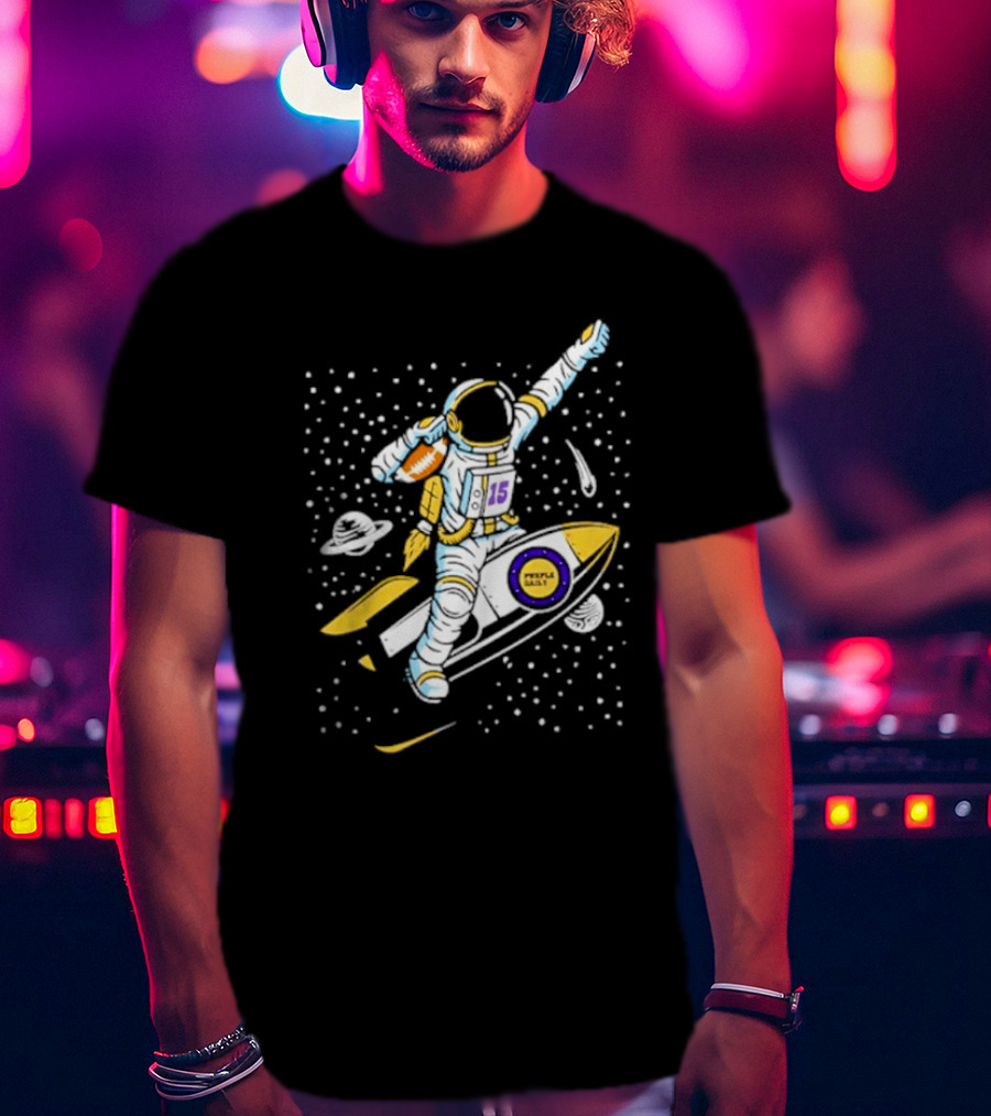 Phil Mackey Purple Daily Passtronaut Football Astronaut Galaxy Surfing 15 Space Adventure T-Shirt