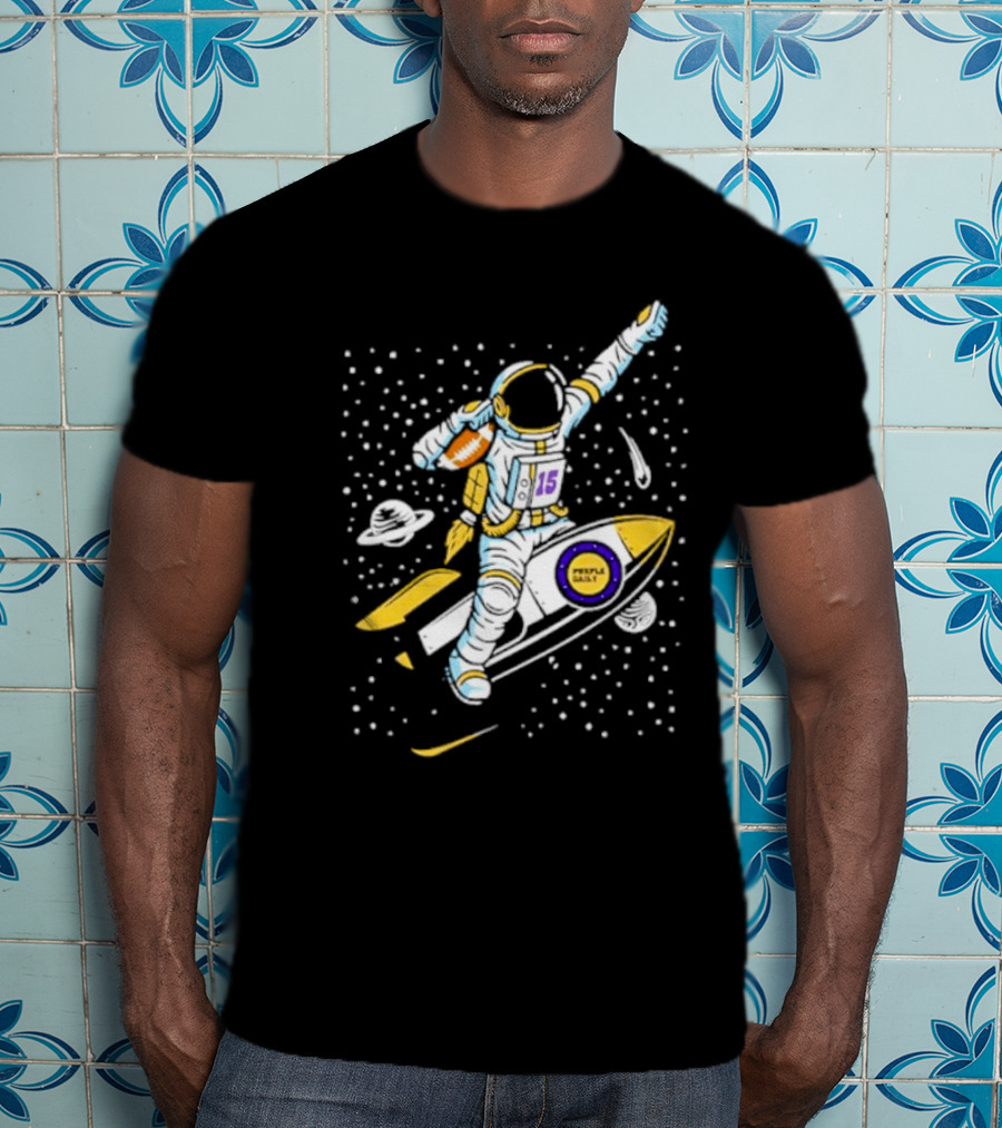 Phil Mackey Purple Daily Passtronaut Football Astronaut Galaxy Surfing 15 Space Adventure T-Shirt
