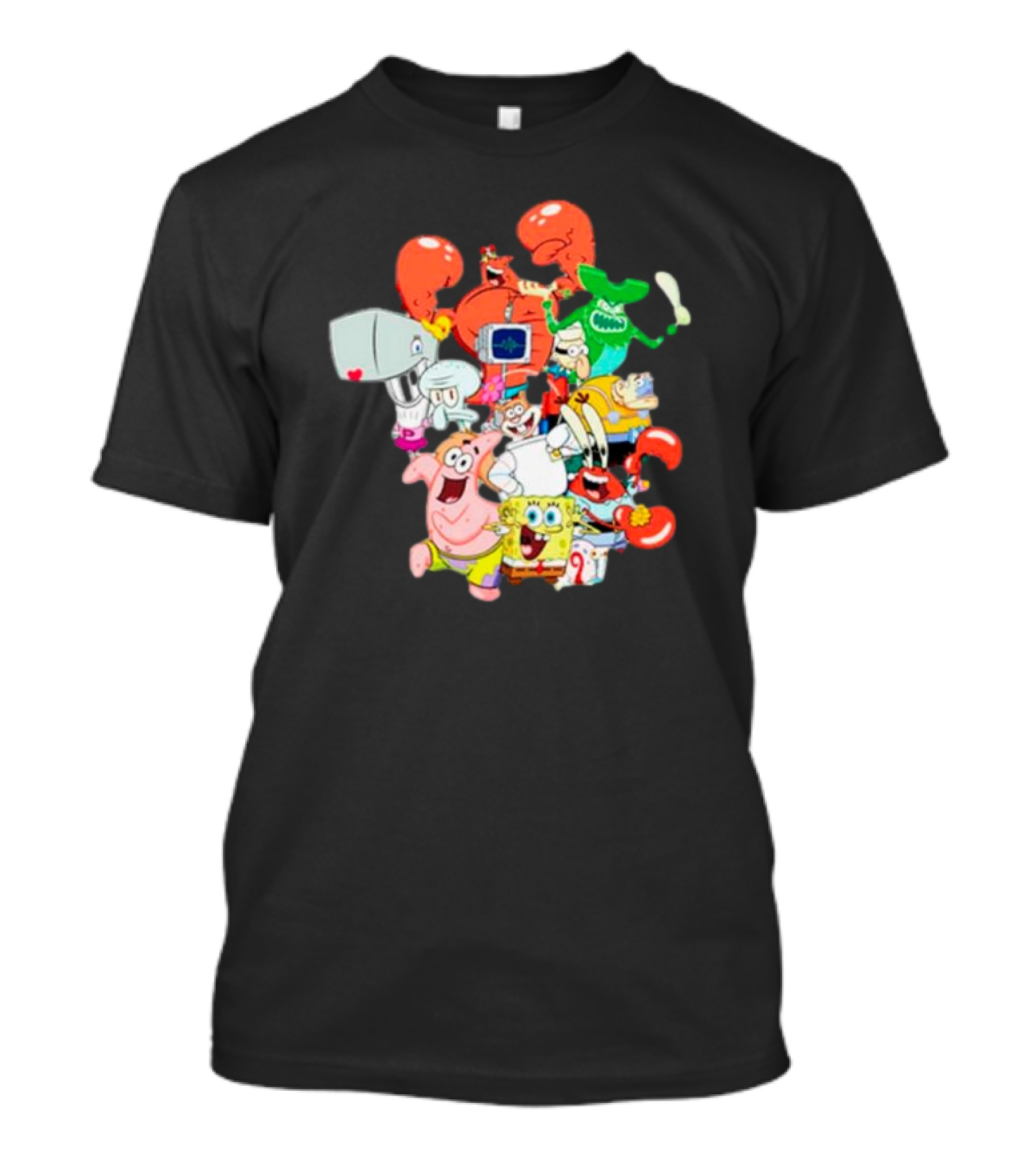 SpongeBob SquarePants Group Shot Pose With Characters From Bikini Bottom T-Shirt