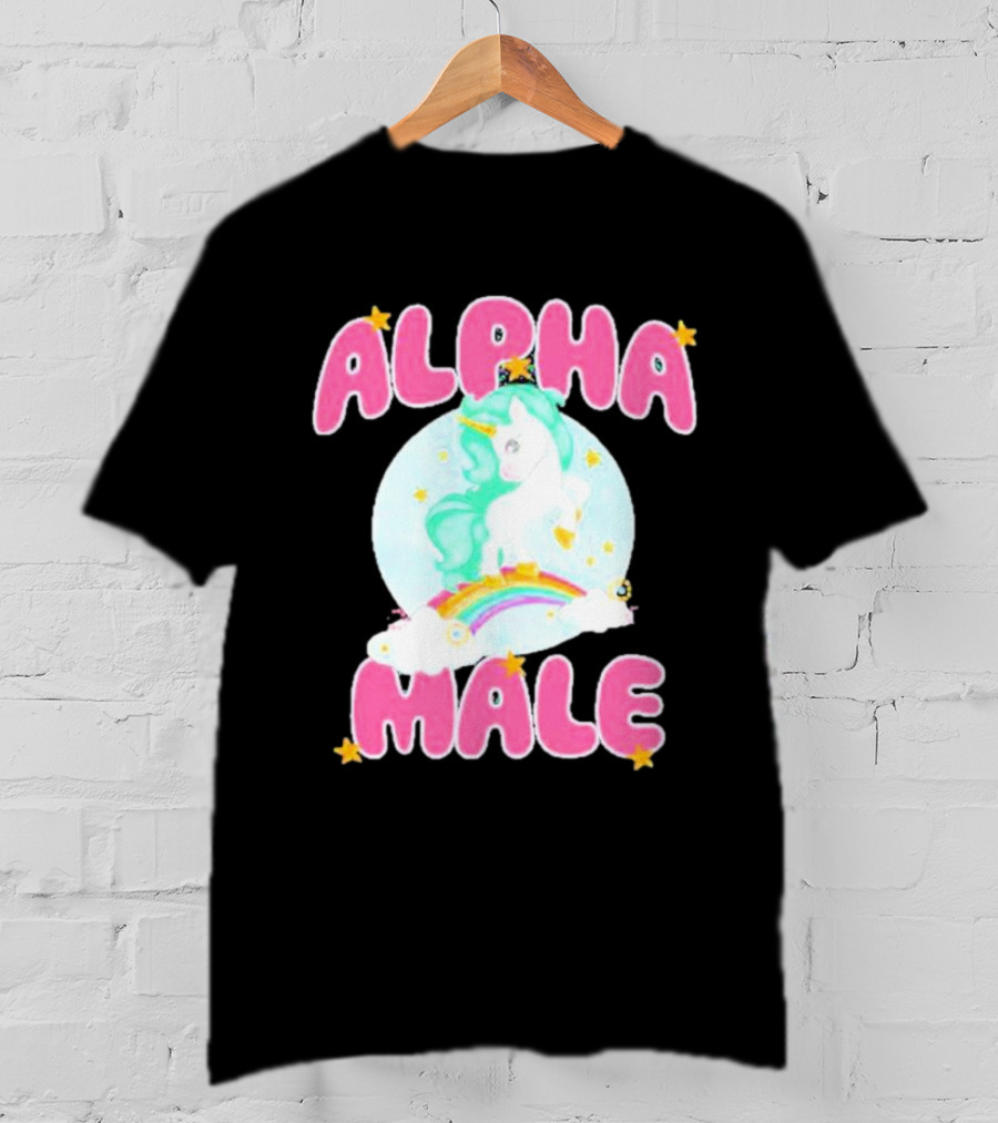 Alanalintao Alpha Male Unicorn Rainbow Stars T-Shirt