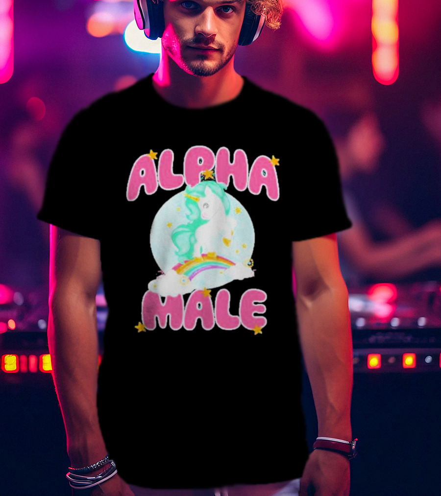 Alanalintao Alpha Male Unicorn Rainbow Stars T-Shirt