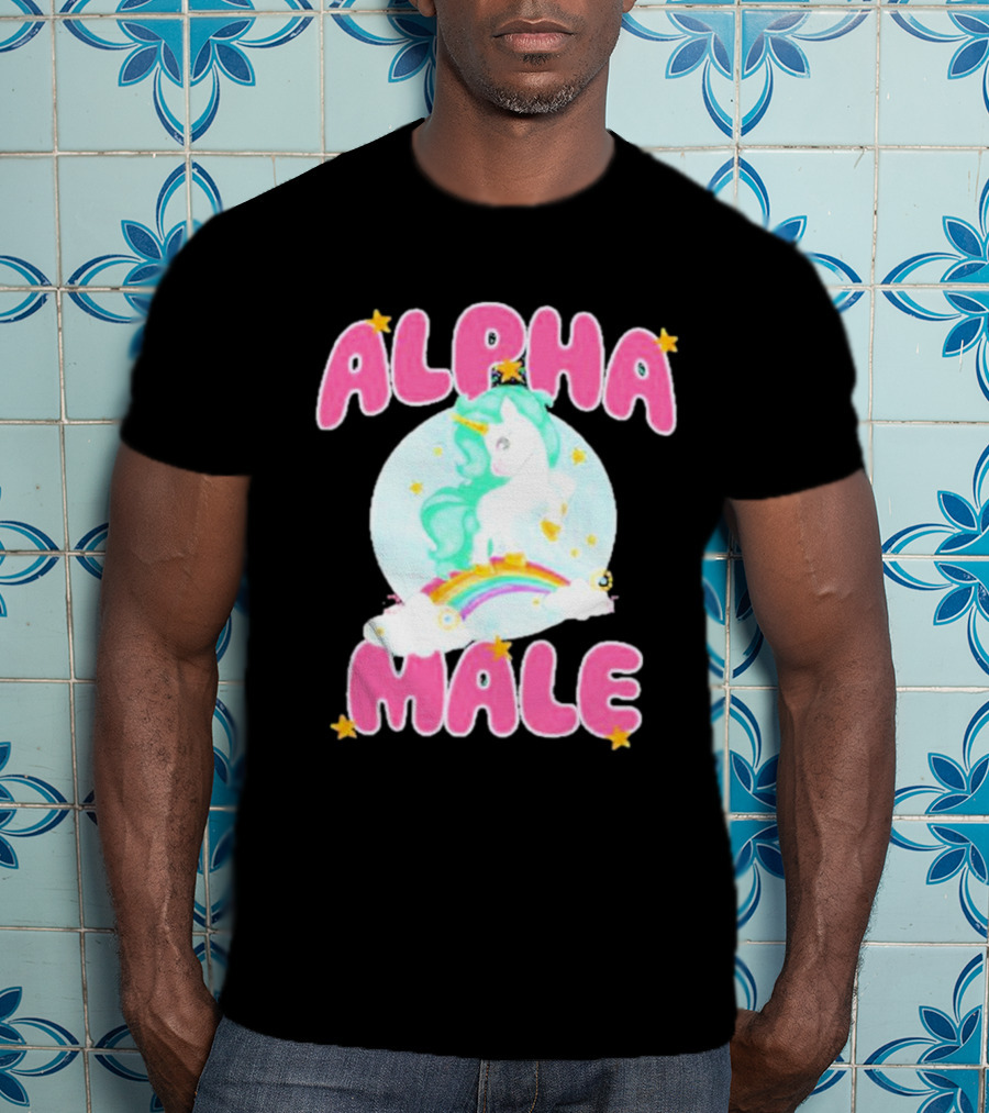 Alanalintao Alpha Male Unicorn Rainbow Stars T-Shirt