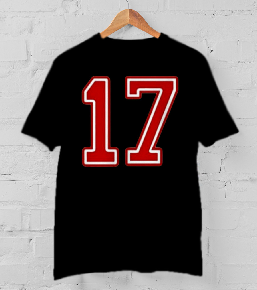 Tate Mcrae Exes Number 17 Red Bold Print T-Shirt