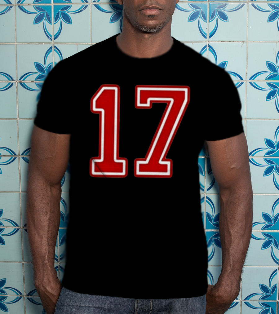 Tate Mcrae Exes Number 17 Red Bold Print T-Shirt