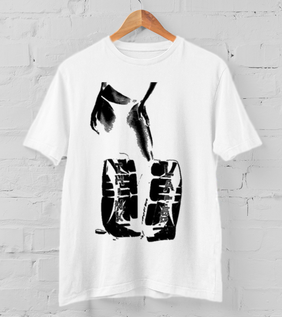 Tatemcrae Think Later Bold Legs Striking Pose In Monochrome T-Shirt