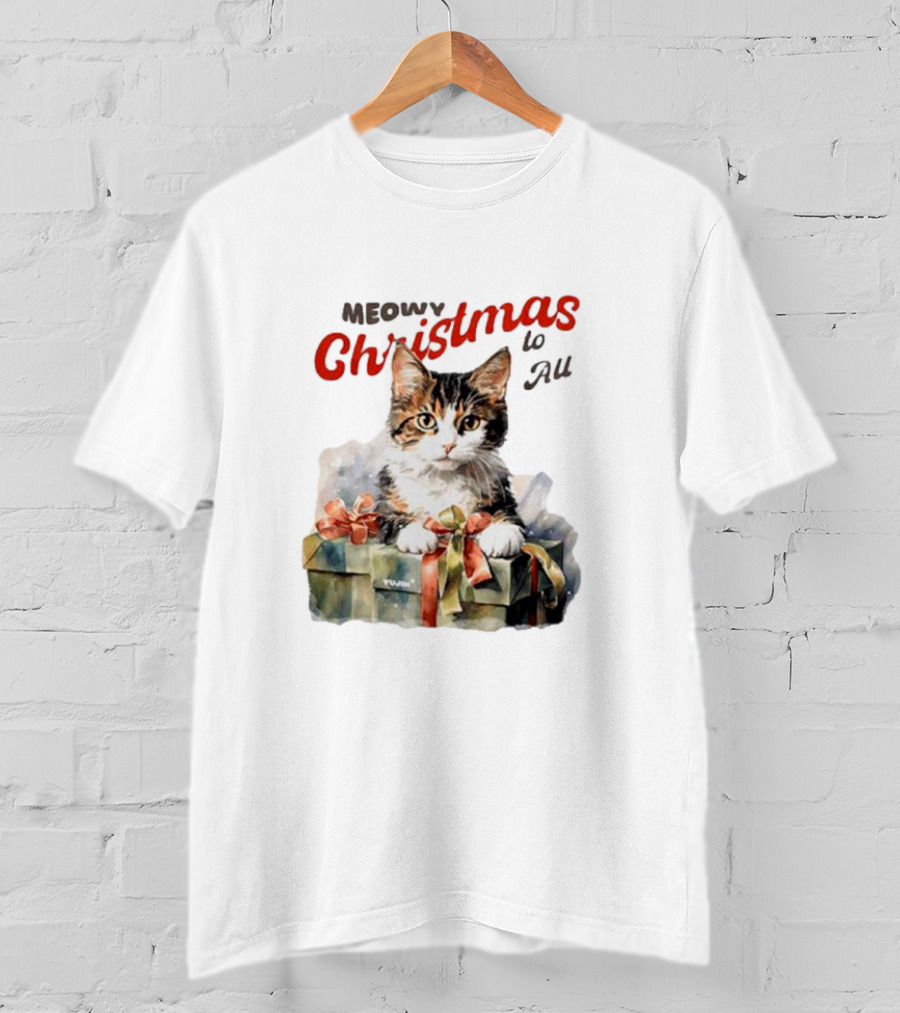 Meowy Christmas To All Cat In Gift Box T-Shirt