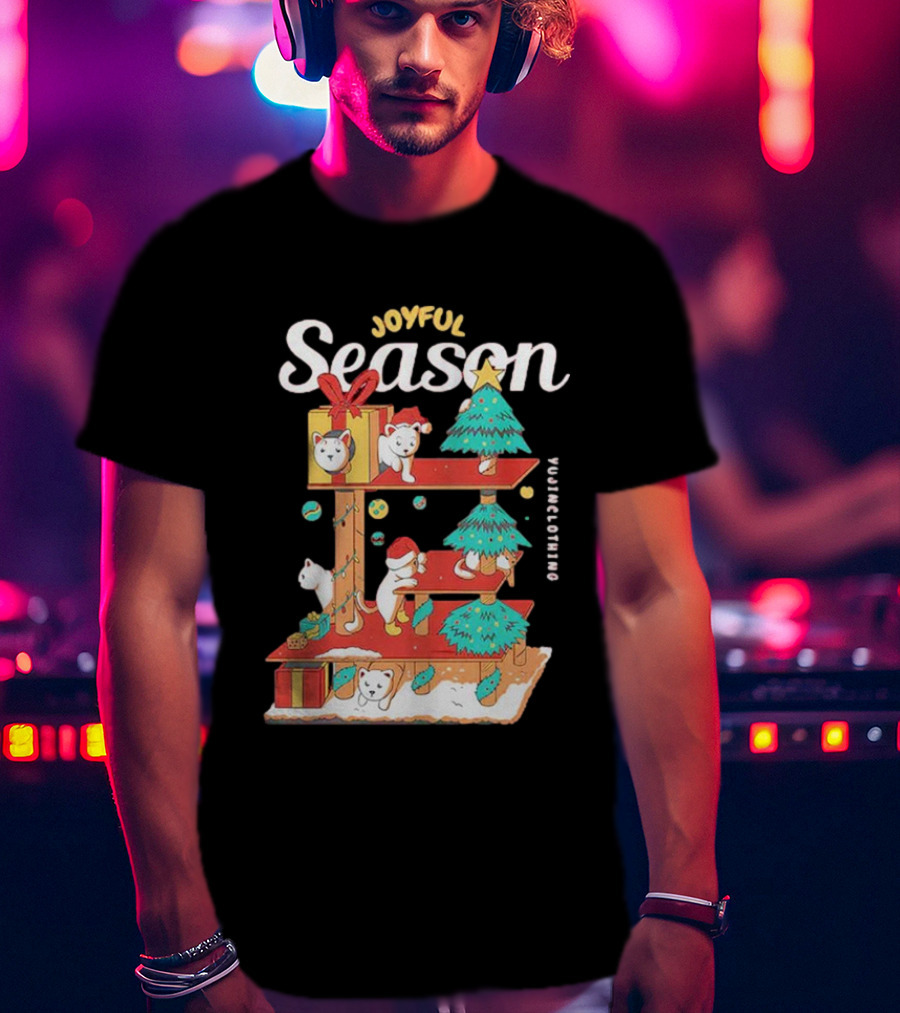 Joyful Season Merry Christmas Yujiinclothing Dog Tree T-Shirt
