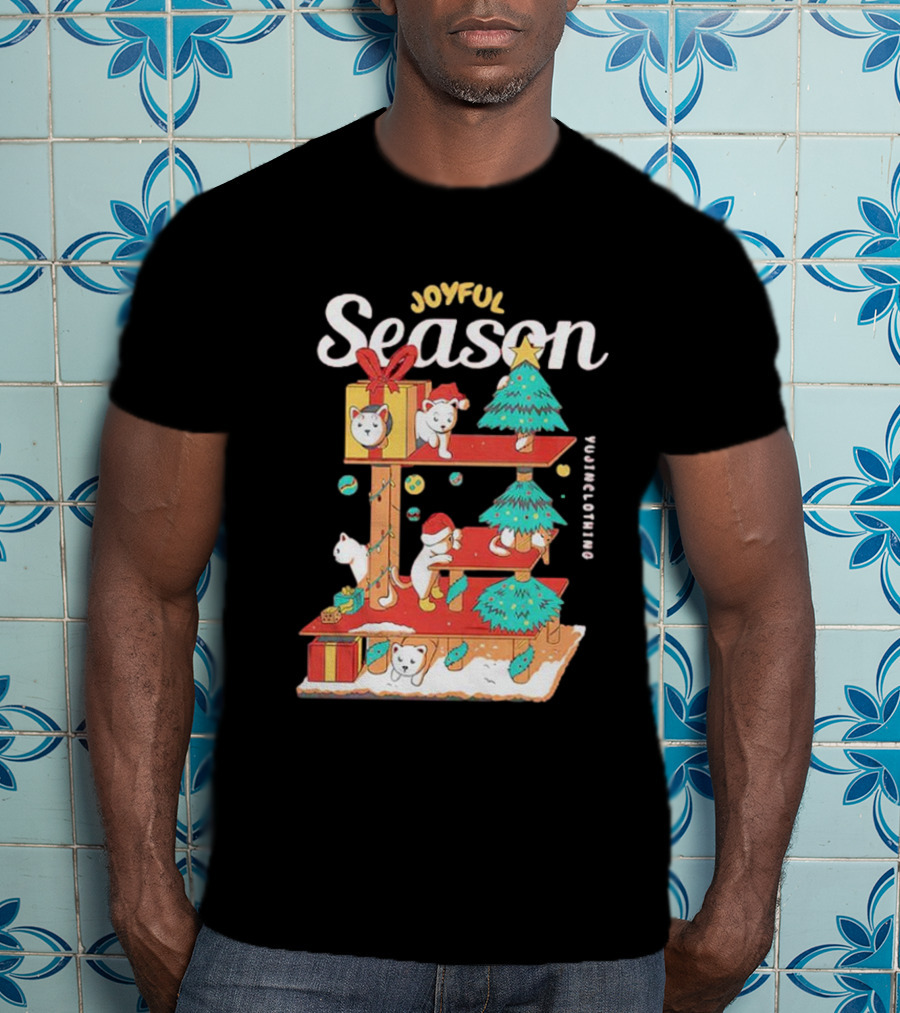 Joyful Season Merry Christmas Yujiinclothing Dog Tree T-Shirt