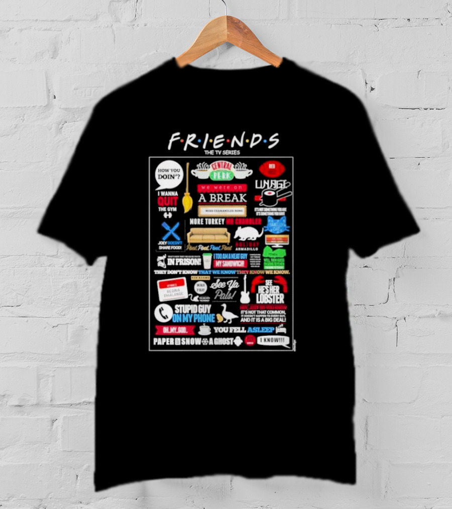 Friends The TV Series Iconic Quotes And Symbols T-Shirt