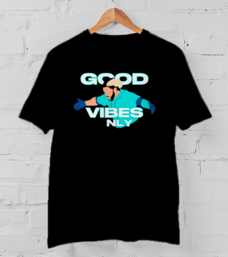 Geno Suarez Good Vibes Only Baseball-Themed T-Shirt