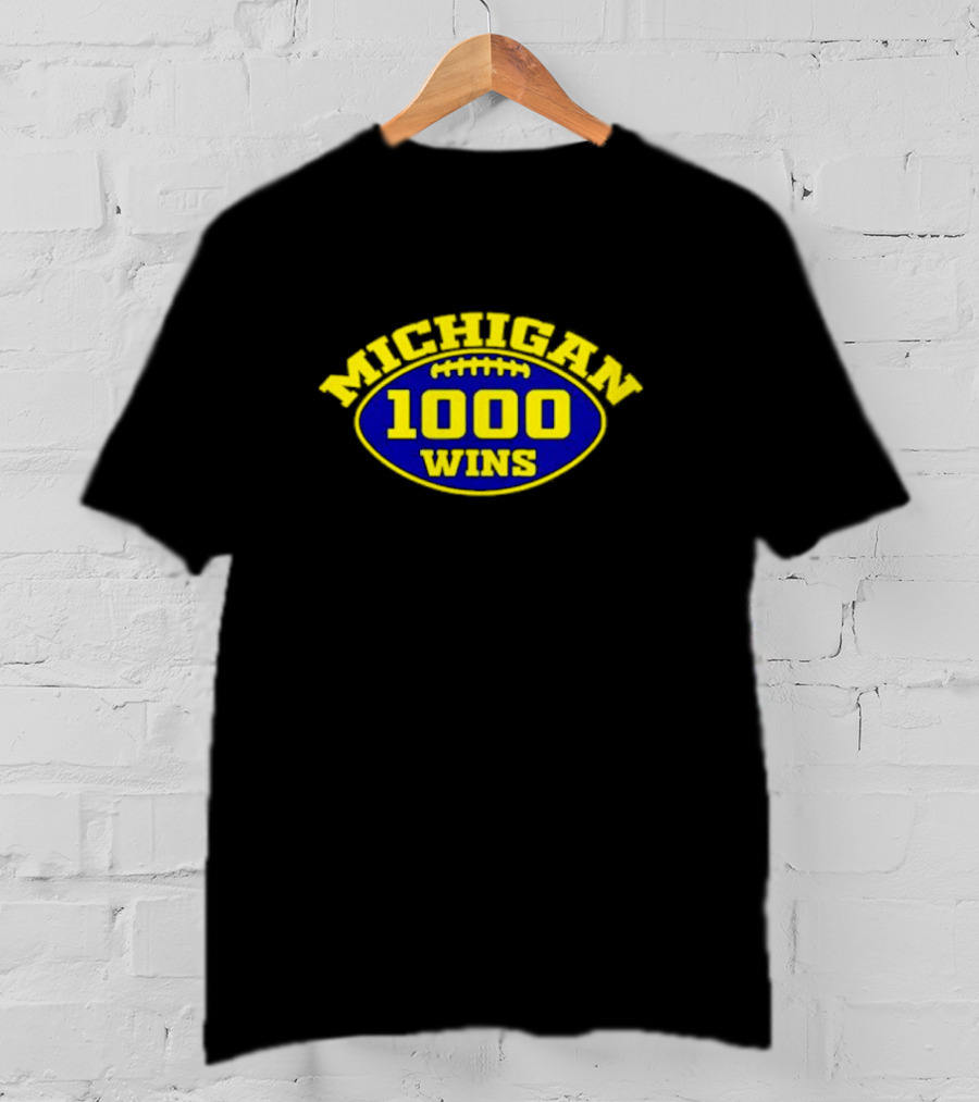 Michigan Wolverines 1000 Wins Football T-Shirt
