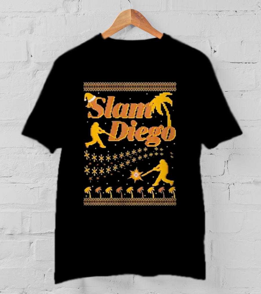 Slam Diego Retro Baseball Palm Trees Starburst T-Shirt