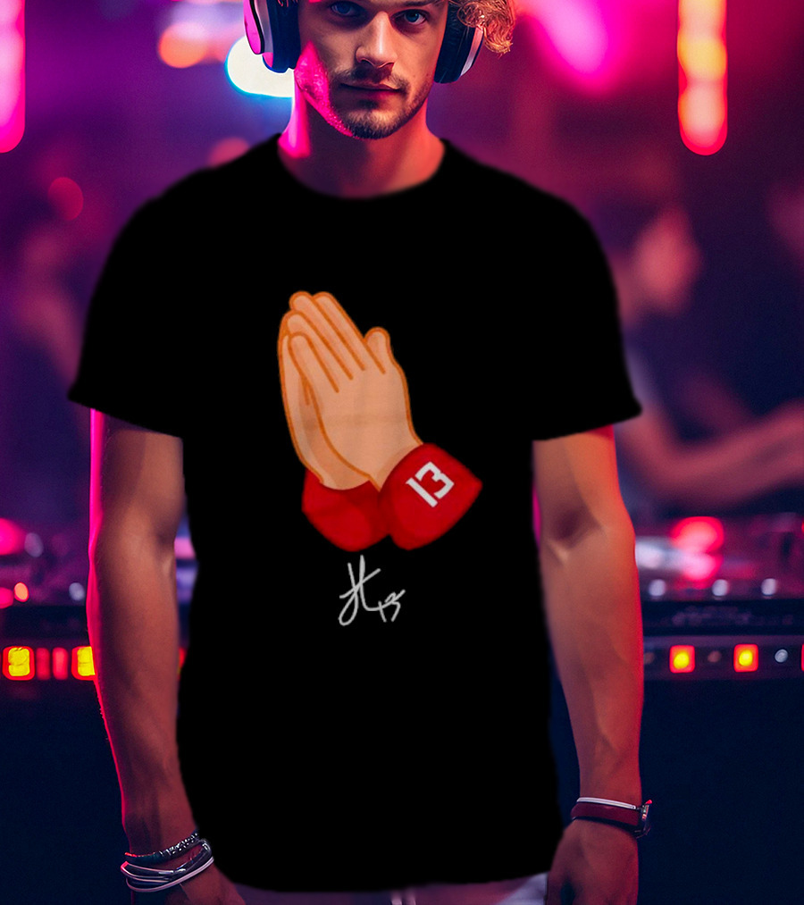 Jordan Travis College Praying Hand Number 13 T-Shirt